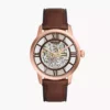 FOSSIL TOWNSMAN AUTOMATIC BROWN LEATHER WATCH