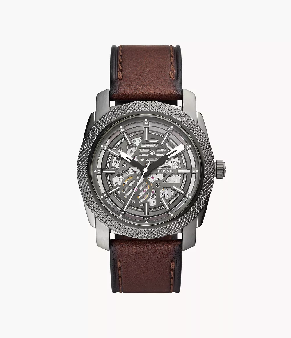 FOSSIL MACHINE AUTOMATIC BROWN LEATHER-AUTOMATIC