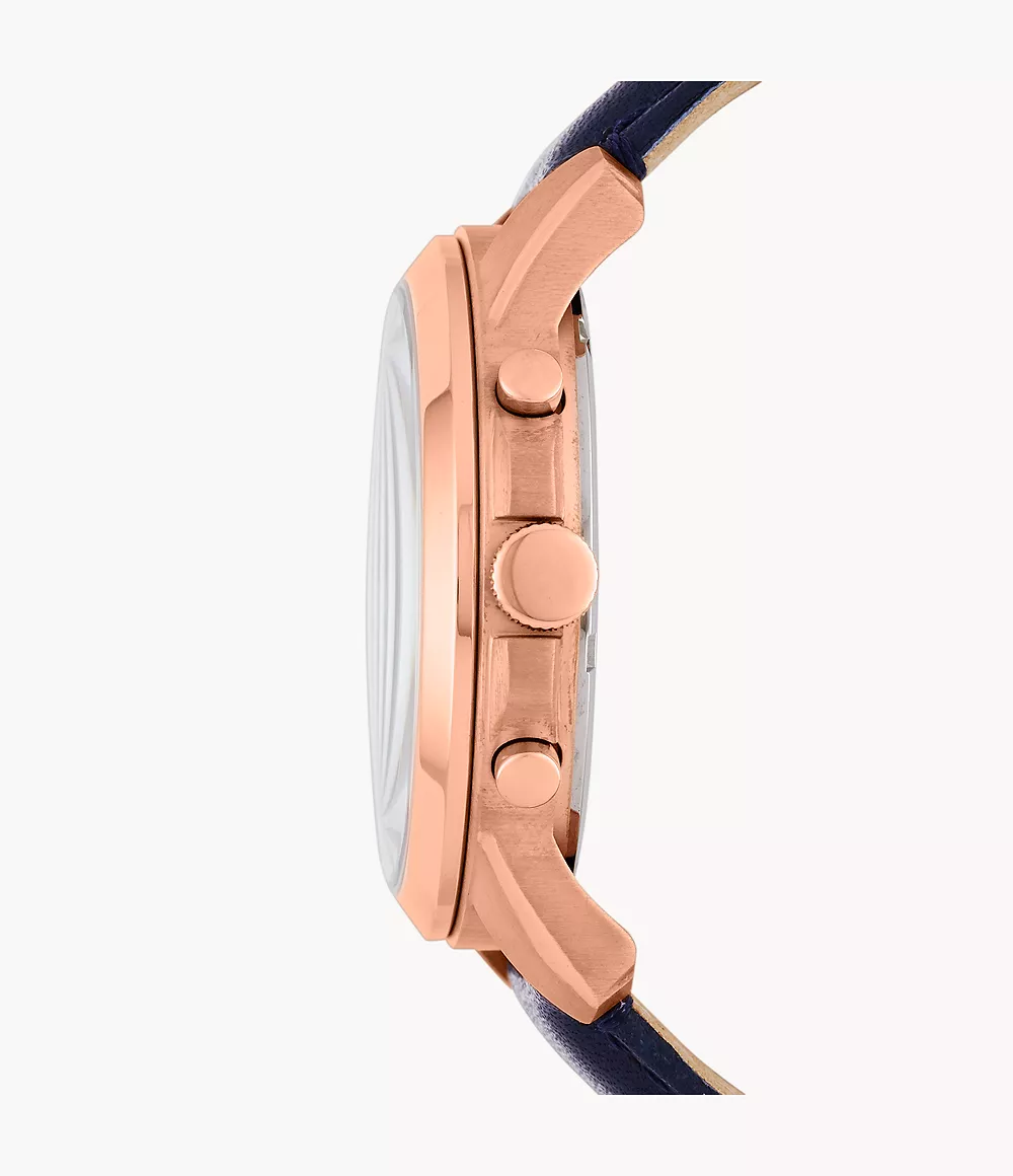 FOSSIL GRANT CRONOGRAPH NAVY LEATHER - JAPAN - Image 3