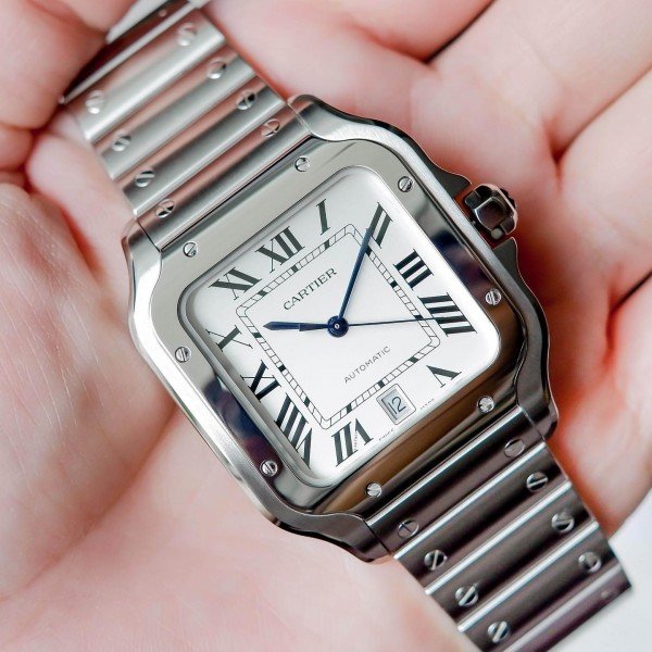 CARTIER SANTOS DE CARTIER WATCH SILVER WHITE - AUTOMATIC - Image 4