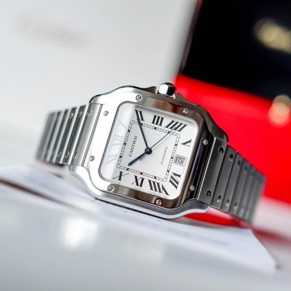 CARTIER SANTOS DE CARTIER WATCH SILVER WHITE - AUTOMATIC - Image 2